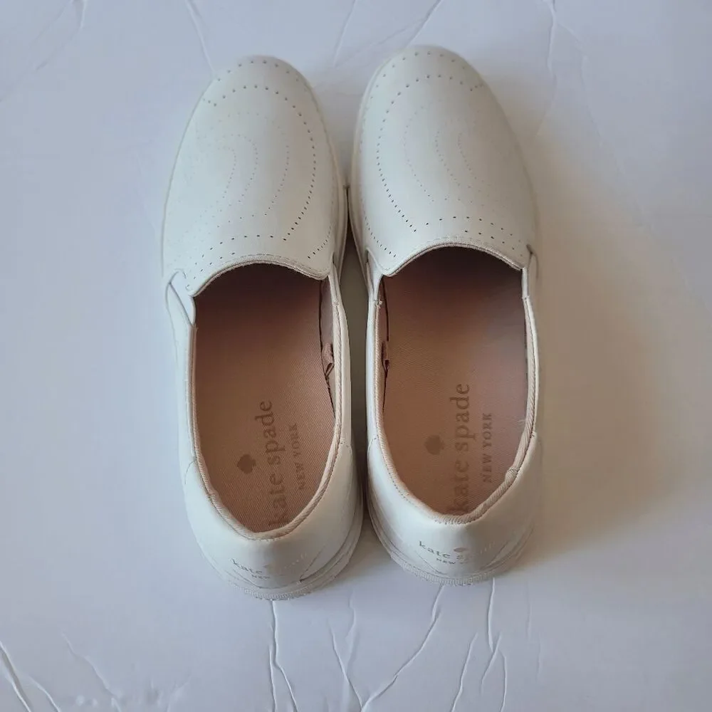 Kate Spade womens Sz 11B white Azores slip on sneakers